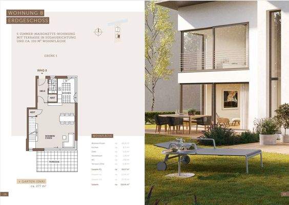 Wohnflächenberechnung Wohnung Nr. 8 Seite 1