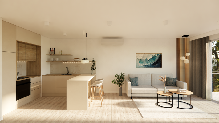 Design Beige 2 Zimmer Küche