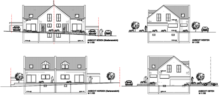 Skizze Architektenhäuser