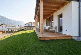 sonnige Süd-Terrasse - Fertigstellung KI generiert