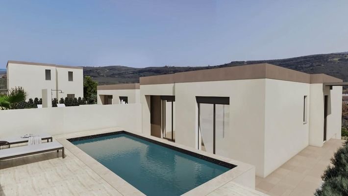 Kreta, Drakona: Neubau-Projekt! Einfamilienhaus mit Pool zu verkaufen