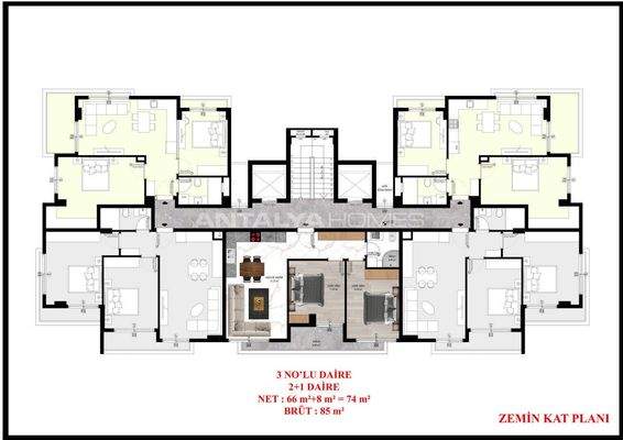 Flats for Sale Close to the Sea in Tosmur, Alanya