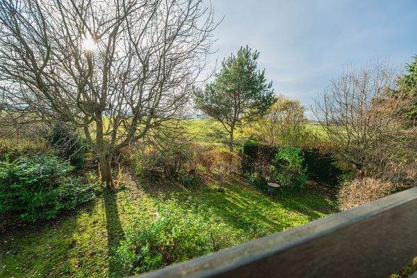 Blick vom Balkon in Garten