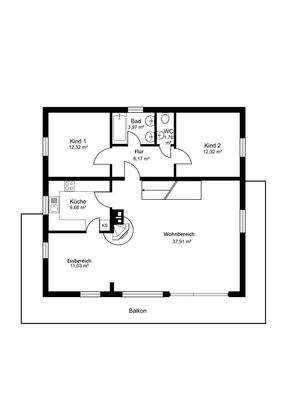 HAUS 3B Grundriss Obergeschoss