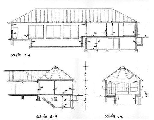 Schnitt Schwimmhalle
