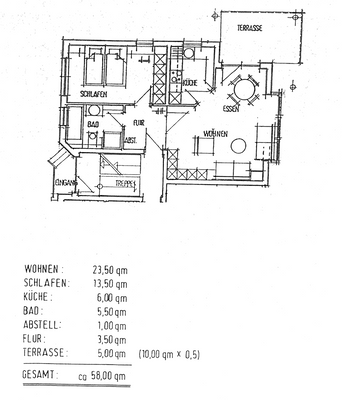 Grundriss mit Wohnflächenangaben