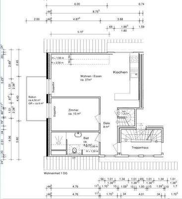 Grundriss DG hinten/links