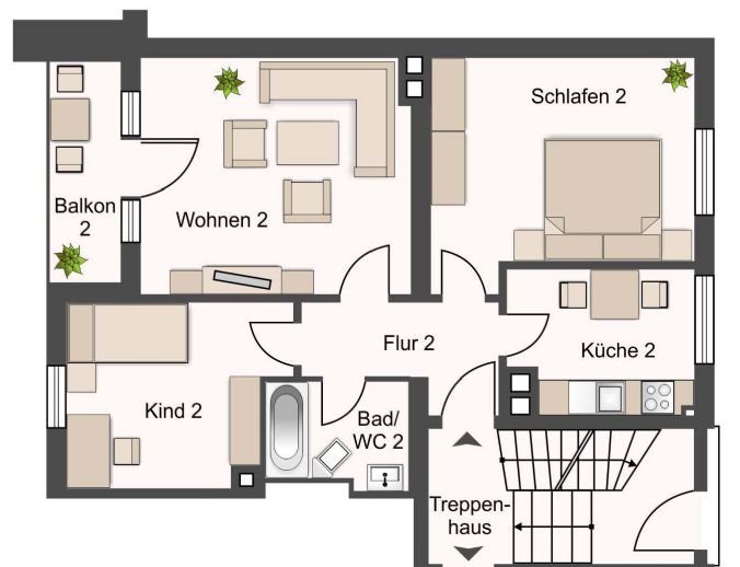 3 Zi-ETW mit Balkon als  Kapitalanlage