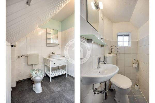 Bad (DG) und Gäste-WC (Zwischengeschoss)