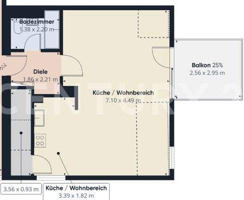 Grundriss Wohnbereich der Wohnung