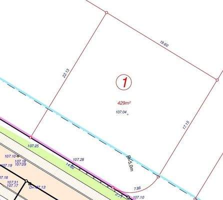 Grundstück Planauschnitt Teifläche 1