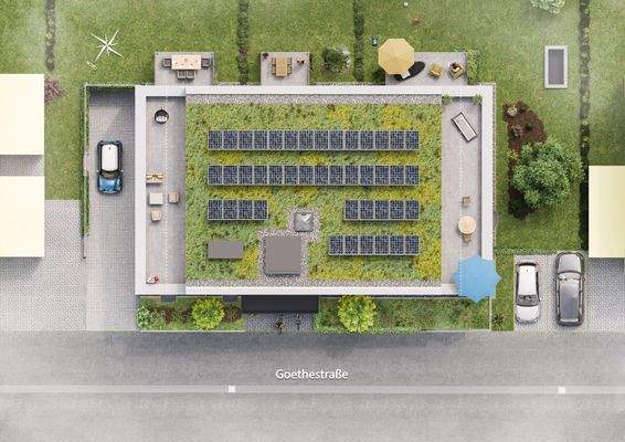 Ansicht Vogelperspektive Neubau Sulzfeld