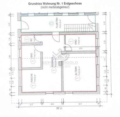 Grundriss Wohnung Nr.1 EG