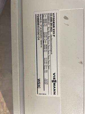 Typenschild Gas - Zentralheizung