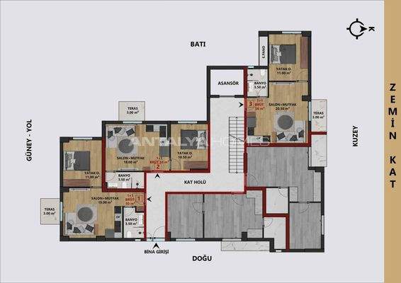 Apartments Near the Sea and Daily Amenities in Antalya Muratpasa