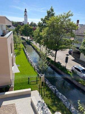 Blick von Balkon im Sommer