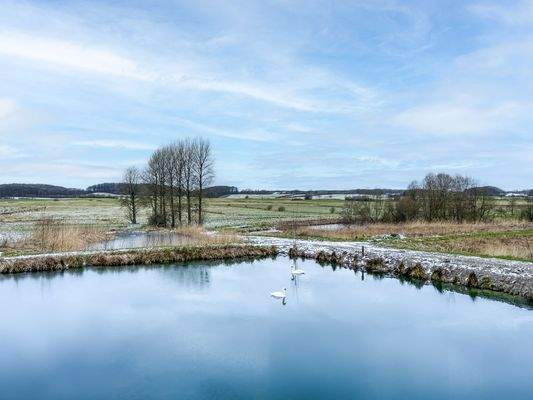 Blick von der Terrasse im Winter