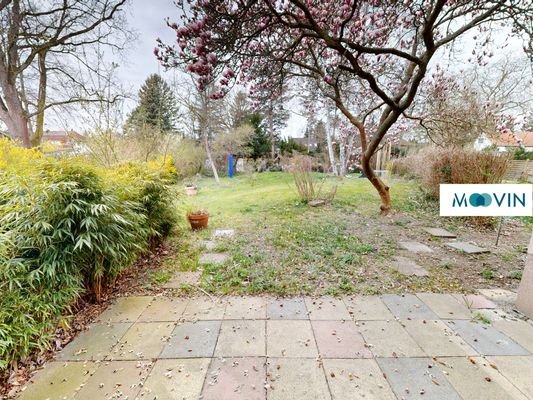 Ansicht I: Terrasse mit Garten