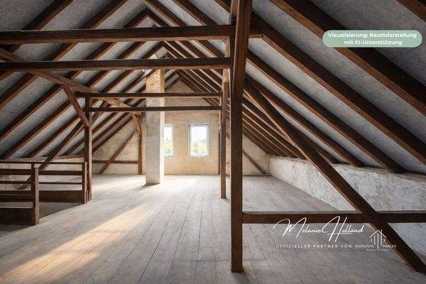 Dachboden mit KI-Kennzeichnung