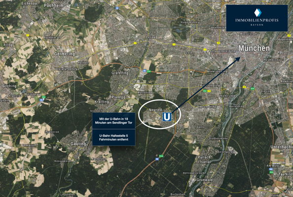 Neuried Lage U-Bahn Anschluss