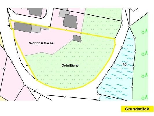 Aufteilung der Wohnbau- und Grünfläche