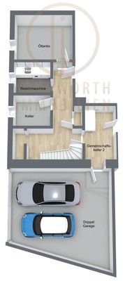Maisonette-mit-Doppelgarage-Feucht - 3D - Keller und Doppelgarage - Image