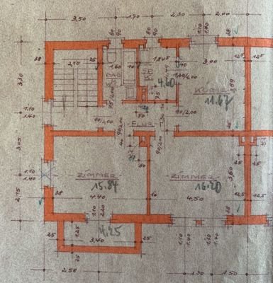 Grundriss vom 1. Stockwerk (1. Obergeschoss)