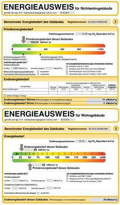 Energieausweise Wohn- und Nicht Wohnteil