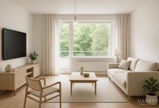 Wohnzimmer mit Einrichtung (KI)