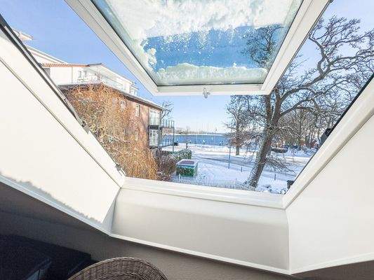 Blick von der Wohnung in Richtung Hafen