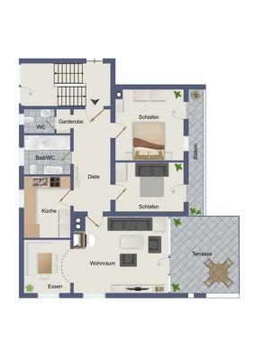 Unverbindlicher 2D Grundriss