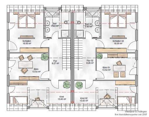 Bebauungsvorschlag "Doppelhaus Wien" von MHW - DG
