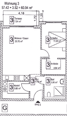 Grundriss WE 3