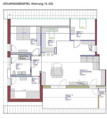 Grundriss Dachgeschoss Wohnung 13