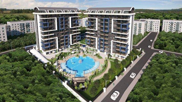 Stylishly Designed Flats 600 M to the Beach in Alanya