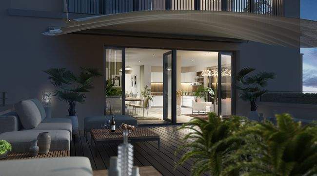 Dachterrasse Visualisierung Abend