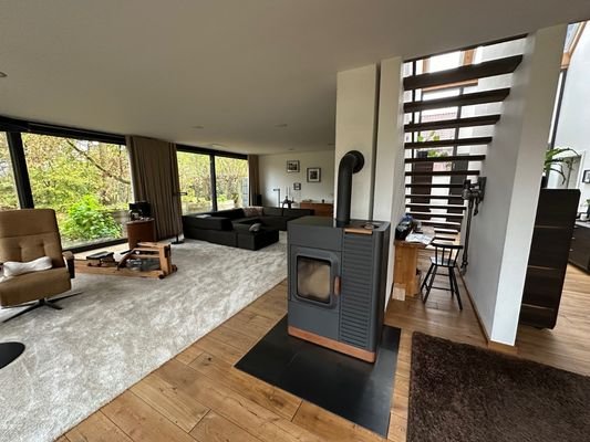 Wohnzimmer und Pelletofen