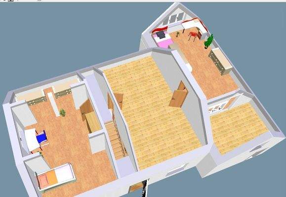 3D Grundriss Dachgeschoss