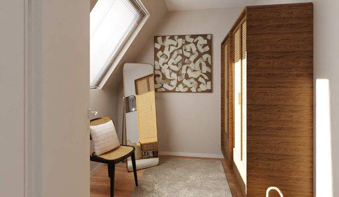 Praktische Ankleide direkt neben dem Schlafzimmer