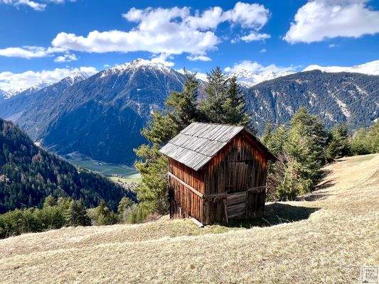 Bergwiese mit Heustadl