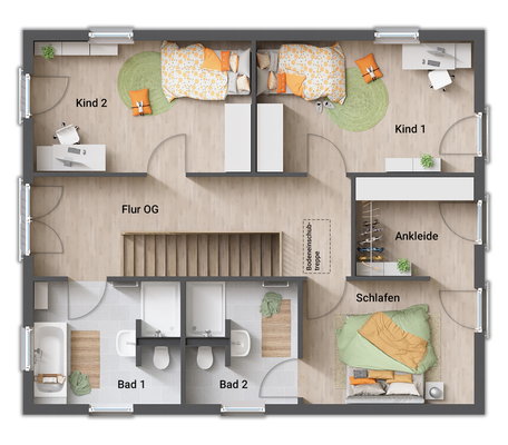 Grundriss OG mit Kinderbad