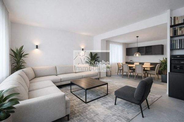 Wohn- u. Esszimmer EG Modernisierungsvorschlag KI generiert