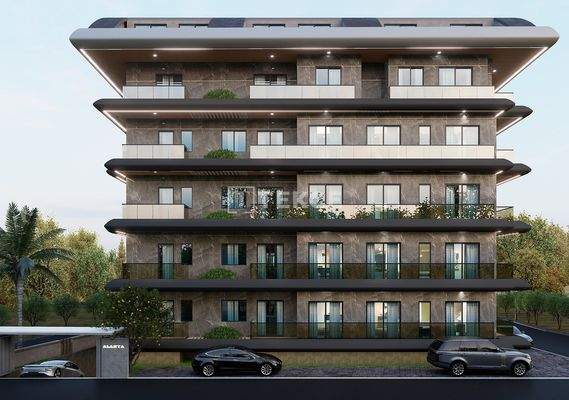 Apartments in a Complex 450 Meters from the Sea in Alanya Center