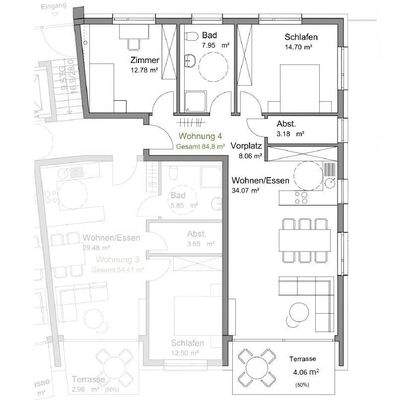 Grundriss Wohnung 4
