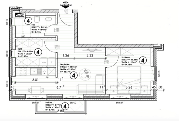 Grundriss Wohnung 4