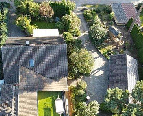 Doppelhaus Carport von oben