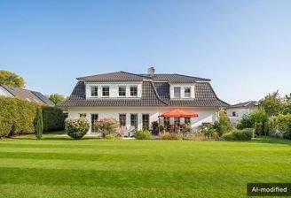 Garten mit Blick zum Haus