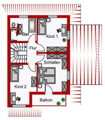 Obergeschoss DHH Ost