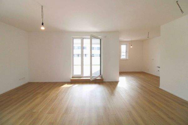 Wohnzimmer mit offener Küche