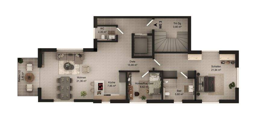 Grundriss Skizze Whg DG